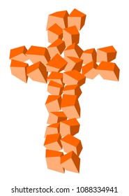 Christian made of orange cubes