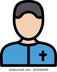 Christian man vector line colour icon