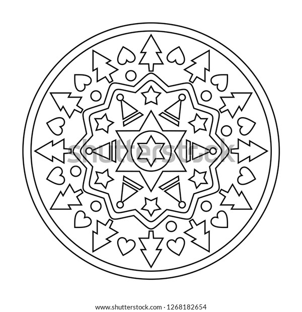 christian mandala vector christmas mandala coloring stock