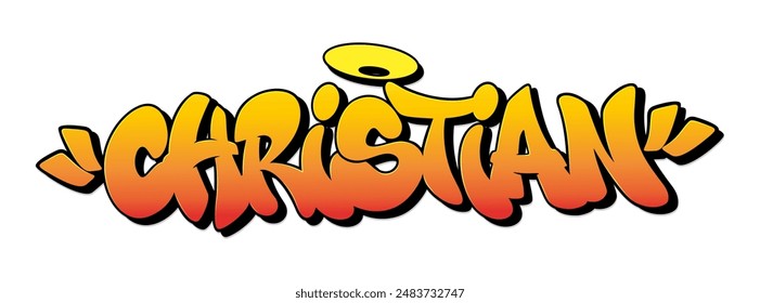 Christian name in graffiti style. Vector illustration.