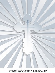 Christian orthodox 3d cross background. Vector eps10.
