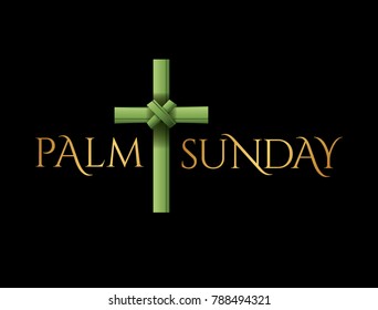 A Christian Palm Sunday religious holiday cross illustration. Vector EPS 10 available.
