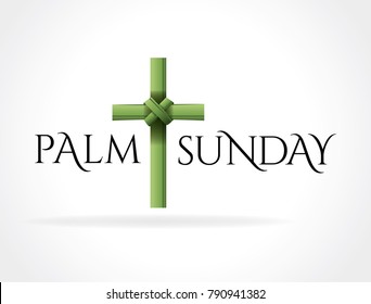 A Christian Palm Sunday religious holiday cross illustration. Vector EPS 10 available.