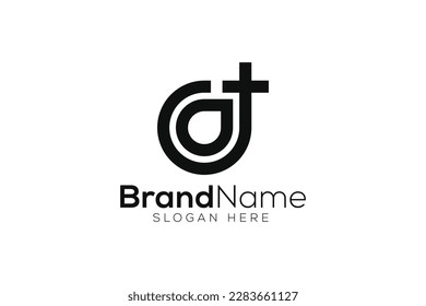 Plantilla de diseño de logotipo de Christian plus
