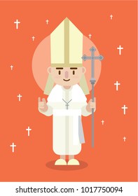 Christian Pope cartoon illustration