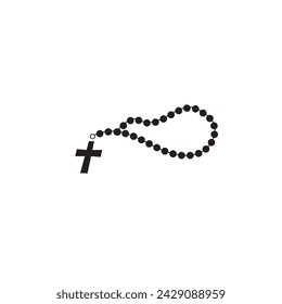 christian prayer beads logo vector template