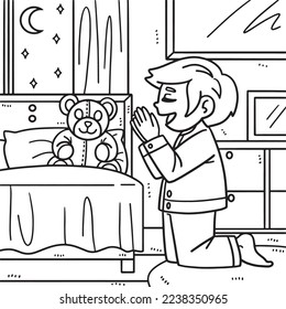 Christian Praying Child Coloring Page for Kids