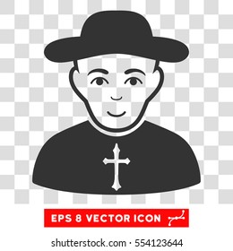 Christian Priest EPS vector icon. Illustration style is flat iconic gray symbol on chess transparent background.
