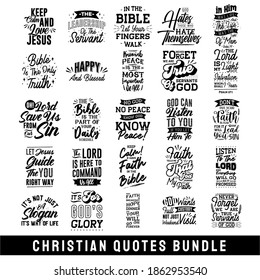 Christian quotes bundle, set of Christian quotes typography lettering, religion quote and sayings vector craft