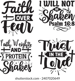Paket mit christlichen Zitaten, T-Shirt-Designs