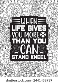Christian Quotes Flower Coloring Page Beautiful black and white illustration for adult coloring book