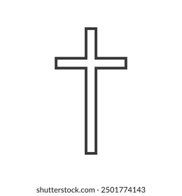 Christian Religion Cross Line Style Symbol