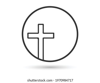 Christian religion cross symbol icon.