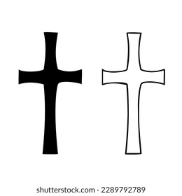 Christian religion cross symbol icon.