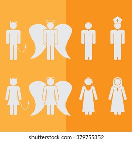 Christian Religion Culture Tradition Figure Pictogram Icon Set