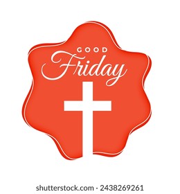 christian religion good friday greeting background with cross design vector