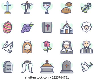 Christian religion praise people worship the cross prays holy priest nun coffin rose 