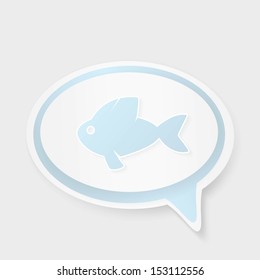 Christian religion symbol fish. Concept speech bubbles