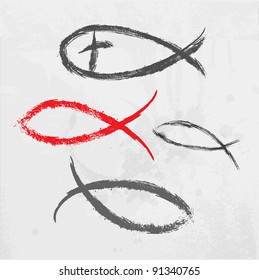 Christian religion symbol fish created