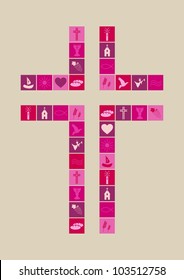 Christian religion symbols girl