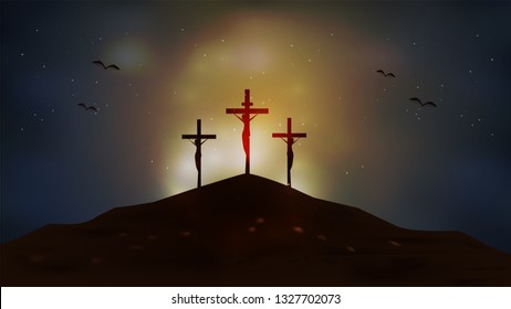 Christian religious design for Easter celebration. Vector illustration.