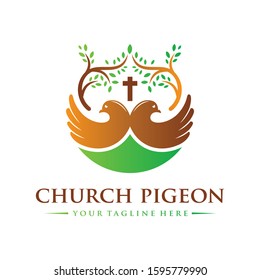 Christian religious dove logo design