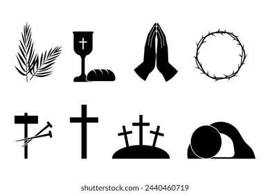 Christian religious symbol collection. Vector Illustration. EPS 10.