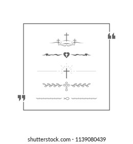 Christian, Religious Text Dividers. Vector Design Elements Set for Web Design, Banners, Presentations or Business Cards, Flyers, Brochures and Posters.