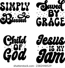 christian retro design bundle and digital download