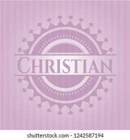Christian retro pink emblem