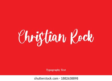 Texto sobre caligrafía cursiva de tipografía de rock cristiano de fondo rojo