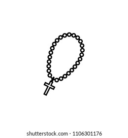 christian rosary outline icon. Element of religion sign for mobile concept and web apps. Thin line christian rosary outline icon can be used for web and mobile on white background