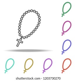 christian rosary outline icon. Elements of religion in multi color style icons. Simple icon for websites, web design, mobile app, info graphics