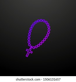 Christian rosary outline nolan icon. Elements of religion set. Simple icon for websites, web design, mobile app, info graphics