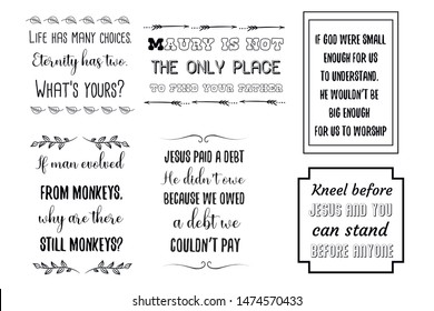 Christian sayings. Bible verses vector quote for typography and Social media post