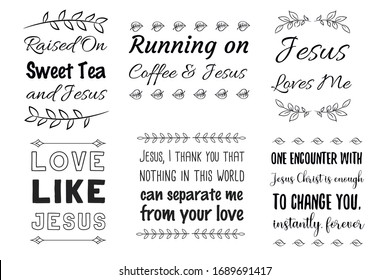 Christian sayings. Calligraphy saying for print. Vector Quote for typography and Social media post