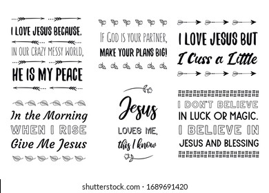 Christian sayings. Calligraphy saying for print. Vector Quote for typography and Social media post