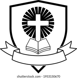 Christian School Logo Template Or Church Logo. Vector EPS. 10