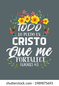 Christian Spanish Gifts Women Religious Bible Verse Sayings design vector illustration for use in design and print poster canvas