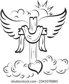 Christian Symbol design for print or use as poster, card, flyer, sticker, tattoo or T Shirt