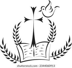 Christian Symbol design for print or use as poster, card, flyer, sticker, tattoo or T Shirt
