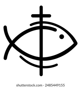 Christian symbol Ichthys, fish, vector illustration