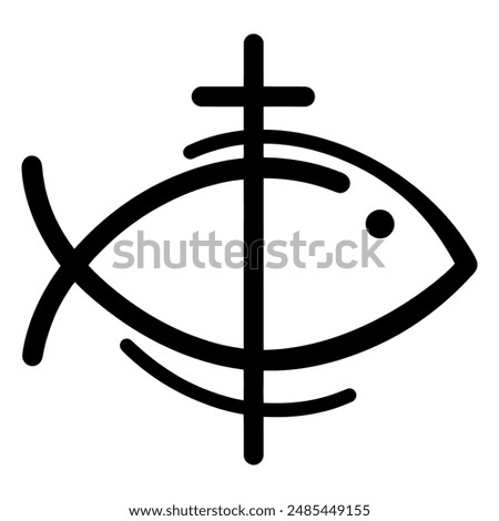 Christian symbol Ichthys, fish, vector illustration