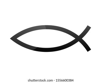 Christian symbol Ichthys, Jesus fish. Vector stock illustration.