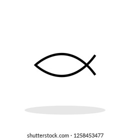 Christian symbol / Jesus Fish / Fish icon in trendy flat style. Vector Illustration EPS 10.