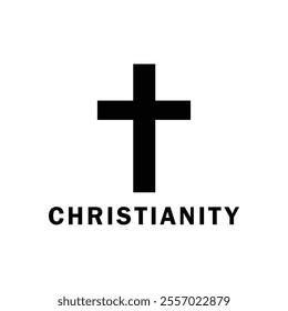 Christian Symbol:  A simple, elegant cross, the symbol of Christianity, stands alone against a white background, offering a powerful and timeless message.  