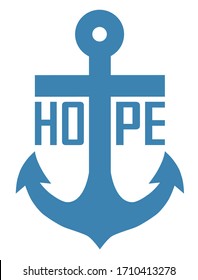 Christian symbol, vector anchor, hope 