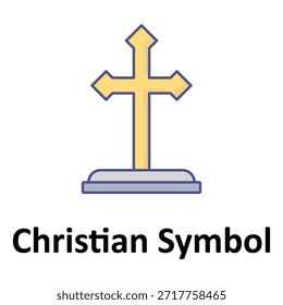 Icono de Vector de símbolo cristiano que puede modificarse o editarse fácilmente