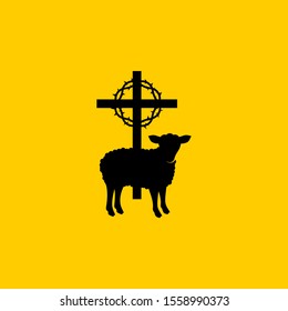Christian symbols. The Bible and symbols of Jesus Christ are the crown of thorns, the sacrificial lamb and the shepherds staff.