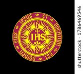 Christian symbols. Illustration of the Jesuit Order. The Society of Jesus is a religious order of the Catholic Church headquartered in Rome.